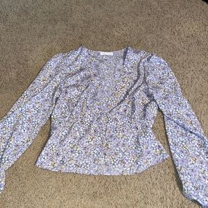 M Purple floral blouse